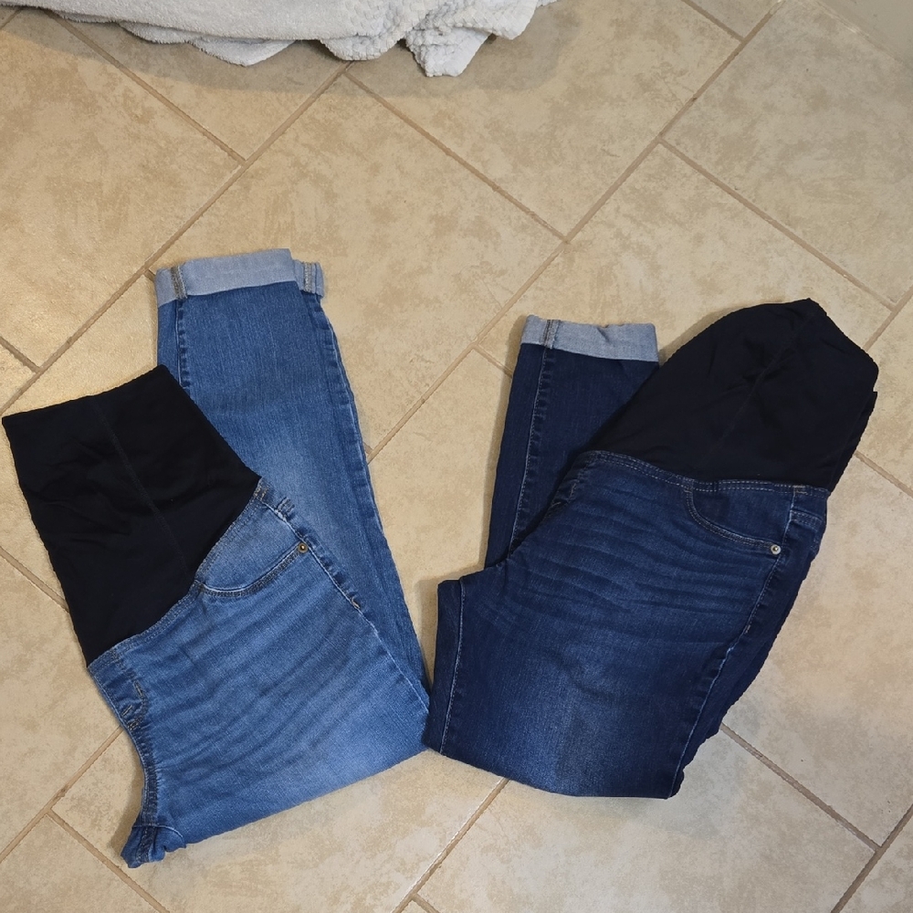 Isabel Maternity by Ingrid & Isabel Blue and Dark Blue Jeggings